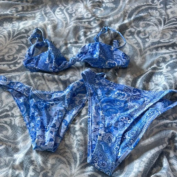 Blue Paisley Bikini Set - Picture 1 of 1